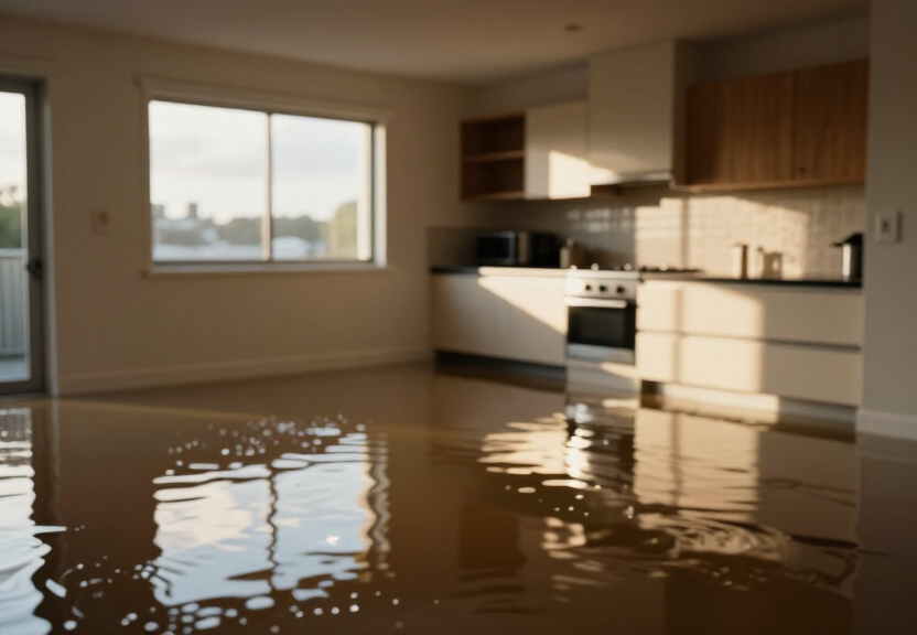 Flooded basement in Carss Park before restoration